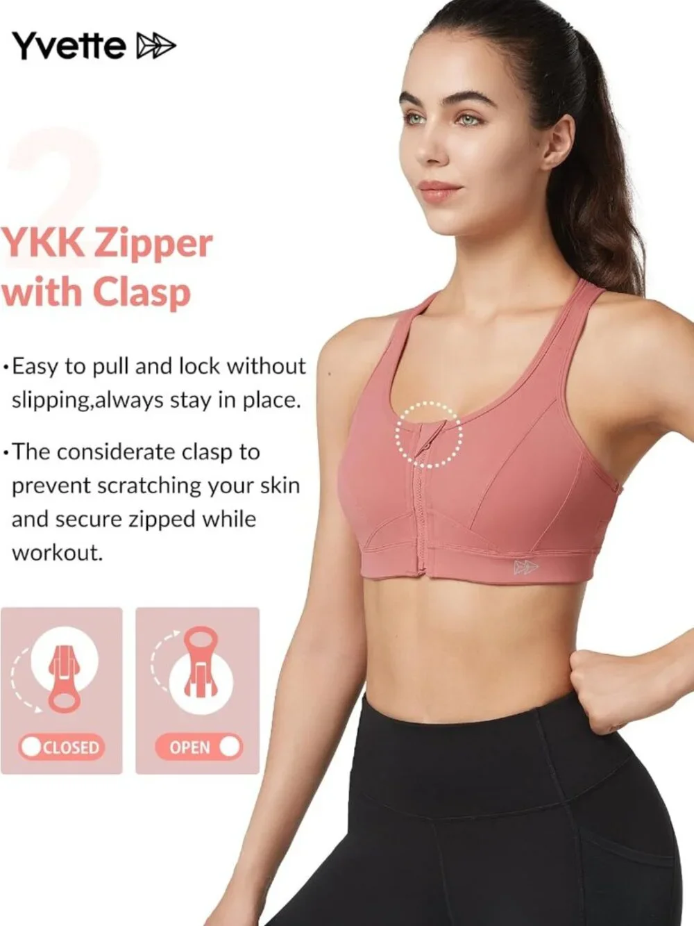 High Impact Zip Front Sports Bra for Large Bust | Comfortable & Supportive Fit